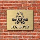 Tabuľka Pozor pes Anglický kokeršpaniel