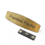 Magnetická zaoblená menovka na odev — akrylátová menovka pre čašníkov 10 × 3 cm