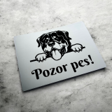 Tabuľka Pozor pes Rotvajler