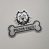 Tabuľka Pozor pes Pitbull 2 — výstražná tabuľka na plot 18×15 cm