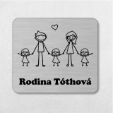 Menovka na dvere rodina s troma malými dcérkami — samolepiaca menovka