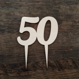 Zápich na tortu s číslom oslávenca | drevený cake topper
