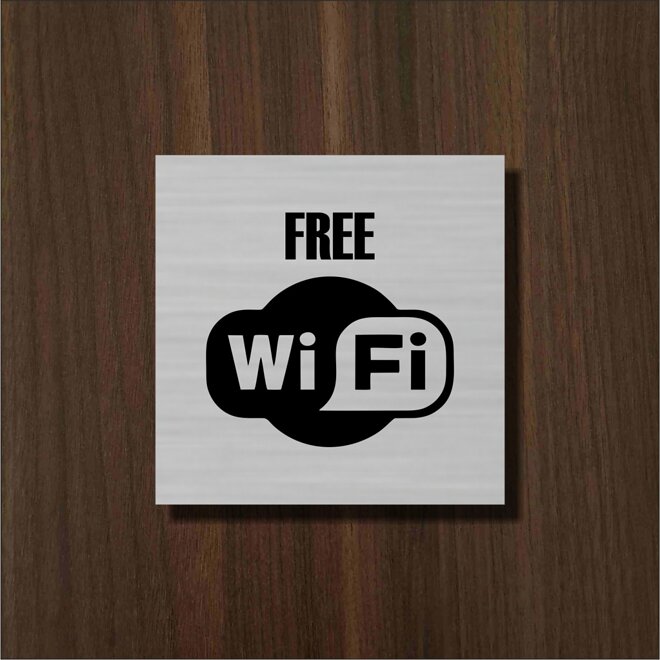 štvorcový strieborný piktogram Free WiFi