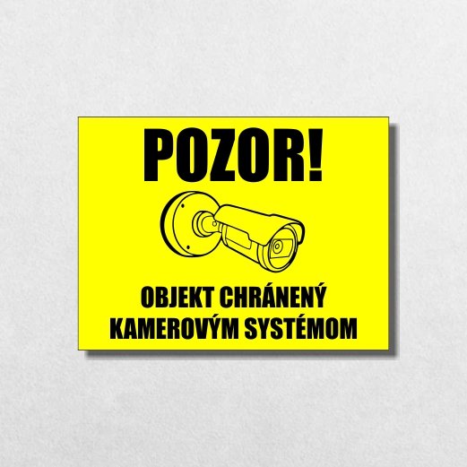 Tabuľka Pozor kamerový systém — bezpečnostná tabuľka 20×15 cm