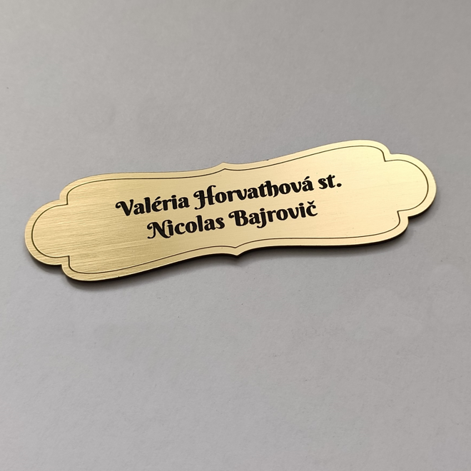 zlatá menovka na dvere Double Vintage