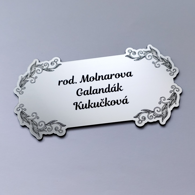 strieborná menovka Ornament s tromi menami
