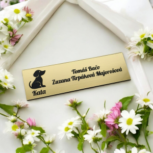 Menovka na dvere Psík s menom — personalizovaná menovka s psím motívom