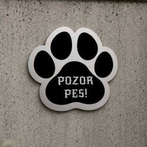 Tabuľka Pozor pes labka