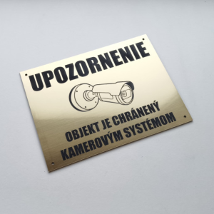 Tabuľka Upozornenie kamerový systém
