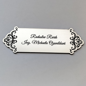 Menovka na dvere Ornament Side — menovka s ornamentmi po bokoch