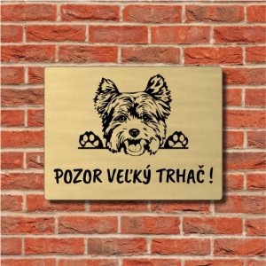 Tabuľka Pozor pes Yorkšírsky teriér 2