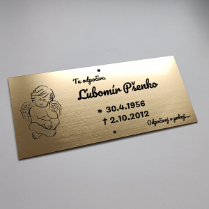 Tabuľka na hrob anjel