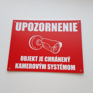 Tabuľka Upozornenie kamerový systém