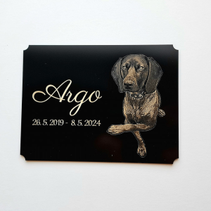 Tabuľka na hrob zvieraťa V2 — veľká plastová náhrobná tabuľka pre miláčika od 15×20 cm