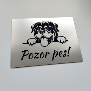 Tabuľka Pozor pes Rotvajler