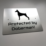 Tabuľka Pozor pes Doberman — výstražná tabuľka na plot 20×15 cm