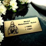Tabuľka na hrob Ježiš — plastová náhrobná tabuľka 20×9 cm, laserové gravírovanie