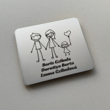 Menovka na dvere dcéra s balónom — rodinná samolepiaca menovka 10×8,8 cm