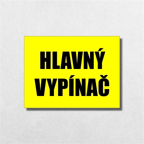 žltá tabuľka Hlavný vypínač