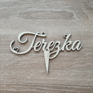 Zápich na tortu – srdiečka | drevená dekorácia cake topper