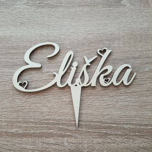 Zápich na tortu – srdiečka | drevená dekorácia cake topper
