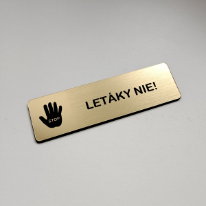 Tabuľka Letáky NIE — samolepiaca akrylátová tabuľka na poštovú schránku