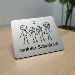 Menovka na dvere rodičia a chlapci dvojičky — samolepiaca menovka