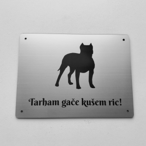 Tabuľka Pozor pes Pitbull — výstražná tabuľka na plot 20×15 cm