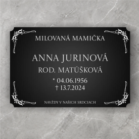 Tabuľka na hrob ornament